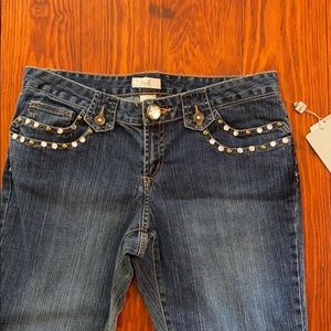 Embellished low rise bootcut jeans NWT